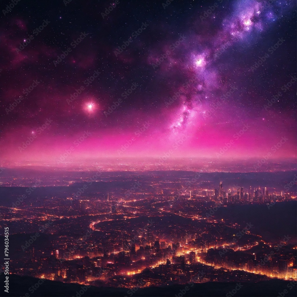 dreamy formations of stars and space over a city dreamy formations of stars and space over a city