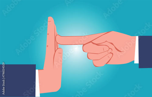 Antagonism and conflict, accusation and confrontation, the hand that accuses and the hand that fights to stop it
