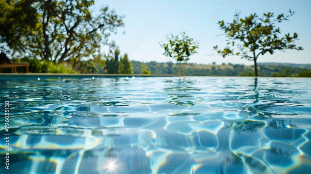 Refreshing morning swim in a clear tranquil pool Refreshing morning swim in a clear tranquil pool