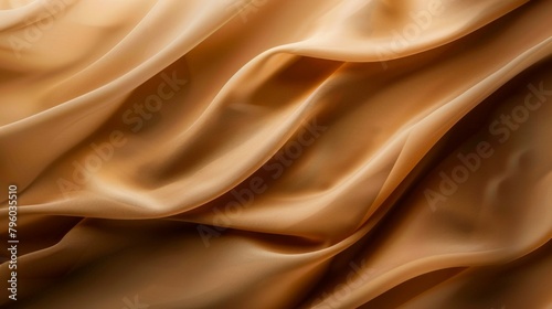 Soft brown silk fabric close-up