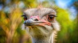 Portrait of an ostrich in the park