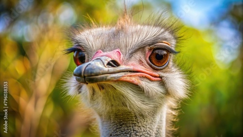 Portrait of an ostrich in the park