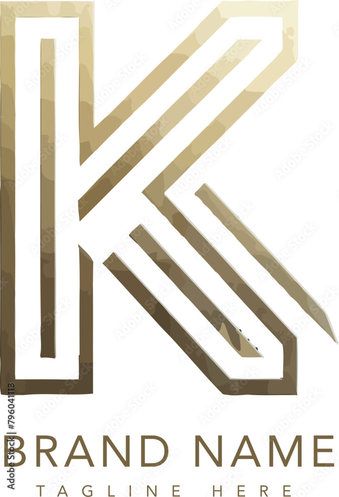 Vector k letter logo template. AI generative. Vector k letter logo template. AI generative.