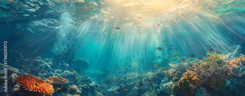 A view of the deep sea from underwater © wanna