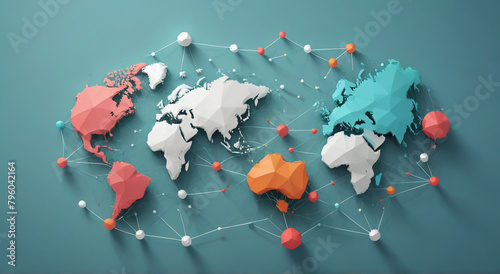 world map with flags