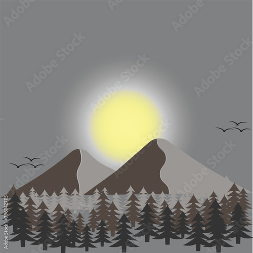 Mountain vector Outdoor symbols isolated