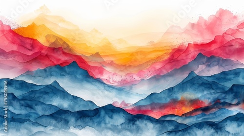 Art watercolor background modern. Hand painted watercolor illustration. Use as a wall decoration, wall arts, cover, postcard or brochure.