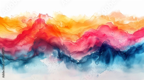 Decorative abstract watercolor art for posters, wall art, wallpaper and home decor. Modern illustration.