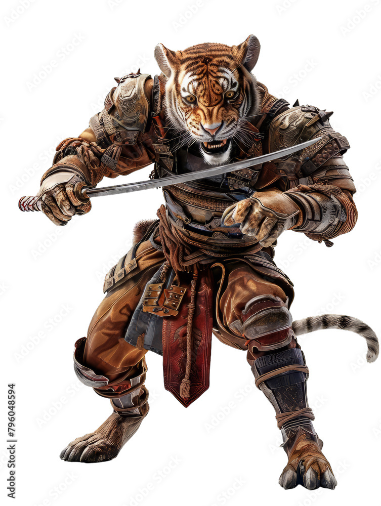 Samurai Tiger Isolated Samurai Tiger Isolated