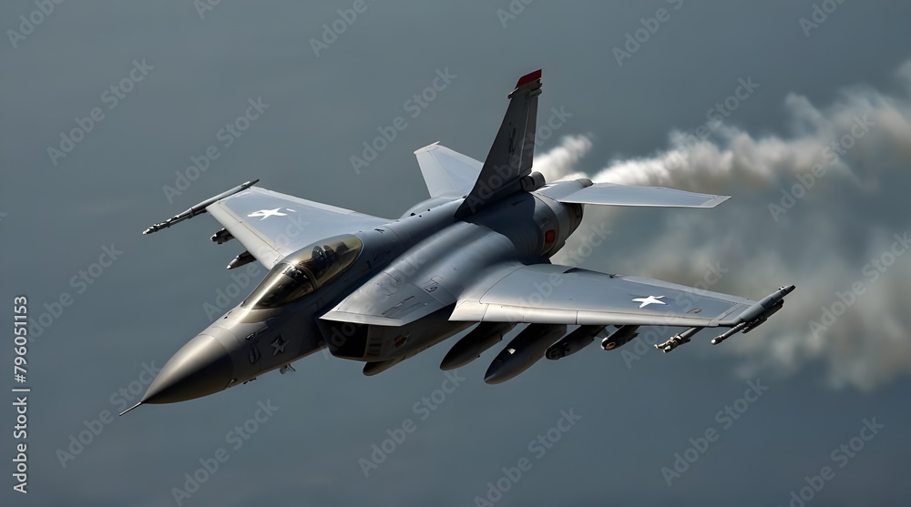 a military jet fighter plane with missiles in flight that is grey in colour.generative.ai a military jet fighter plane with missiles in flight that is grey in colour.generative.ai