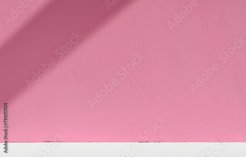 Pink Room with Textured Pink Walls and Floor, Paper Frame Design in Vintage Style