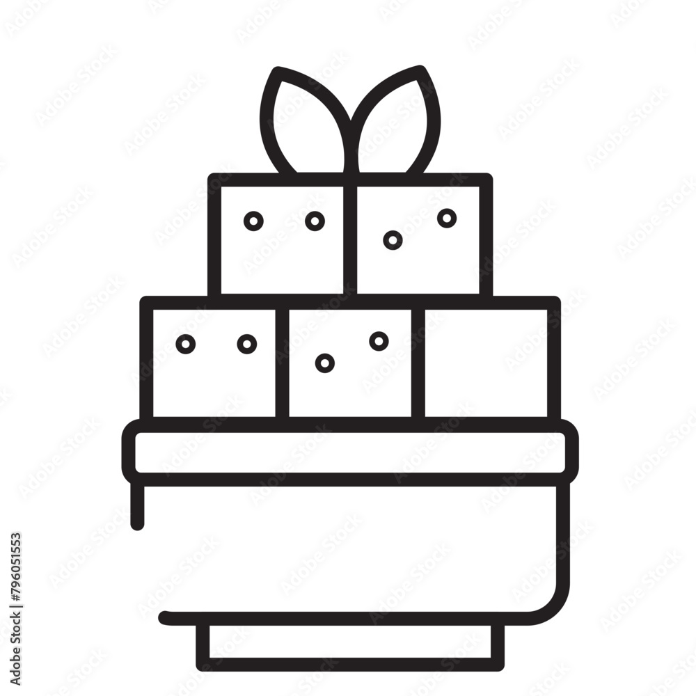 Tofu Chinese Food Line Icon