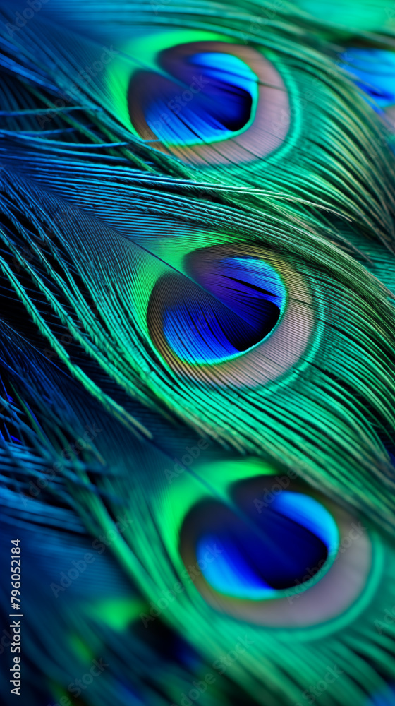 Obraz premium Beautiful peacock feather pattern background picture 