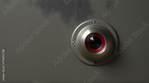 Door lens peephole on the entrance metal door, centered.generative.ai