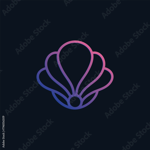 luxury and elegant purple pearl shell logo template
