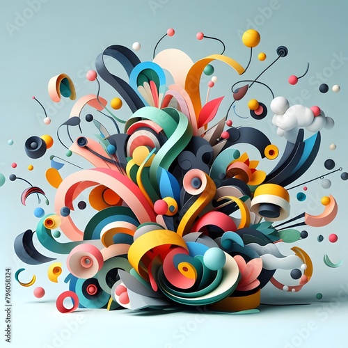 Vibrant Abstract Paper Designs Explore Colorful Creations