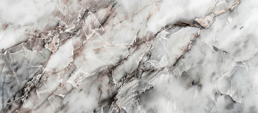 Close up of freezing white marble pattern, natural rock material