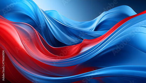 Blue and Red Abstract Design: Dynamic Color Combination