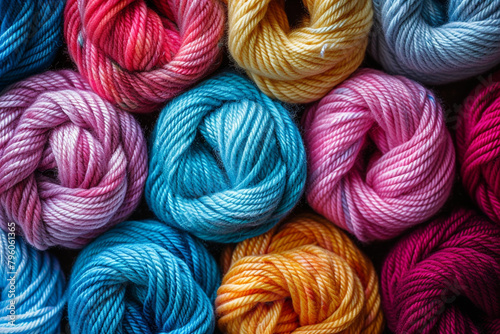 A cozy cluster of vibrant yarn arranged in an eyecatching pattern