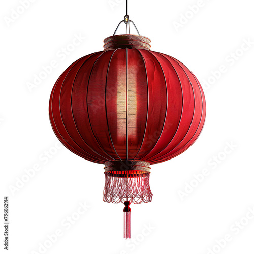Hanging Chinese Lantern isolated on a transparent background 