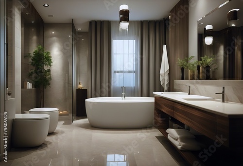 bathroom  3d Render  interior design Modern