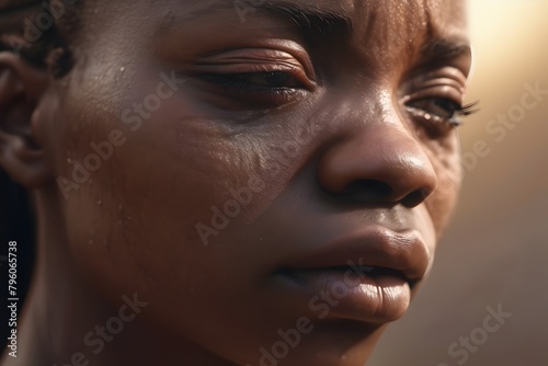 Wallpaper Mural A woman bears visible signs of abuse, her face marked with bruises, a haunting testament to domestic violence's devastating impact. Torontodigital.ca