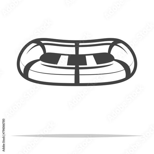 Inflatable life raft icon transparent vector isolated