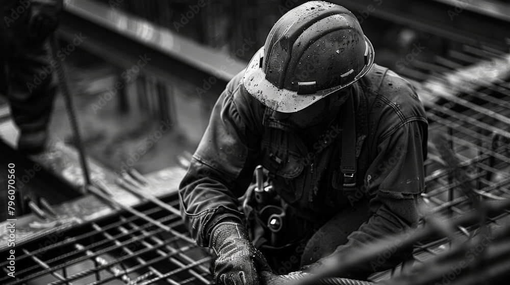 construction worker on a building site at work