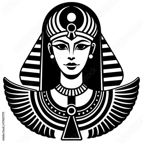 Beautiful Cleopatra silhouette hieroglyphic glyph - Vector - Vector art - Vector illustration - Vector design - Latest Vector - Ultimate Vector - Premium Vector - Vector pro - Premium illustration