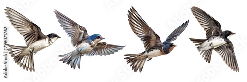 Serenity in Flight Bank Swallow isolated on a transparent background 