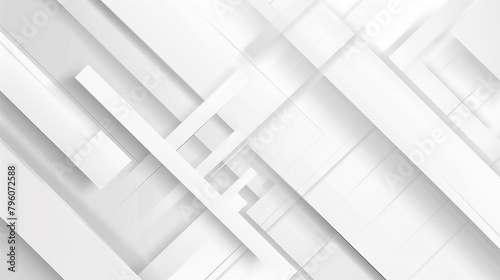 Abstract white background with diamond and triangle shapes layered in modern Minimal geometric white light background abstract design. White abstract long minimal banner. 