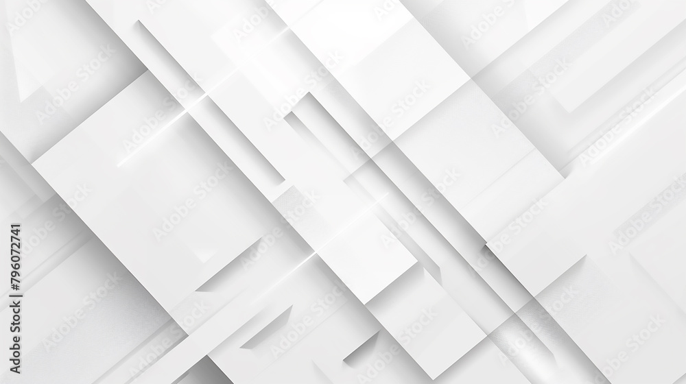 Modern white and light grey square overlapped pattern on background with shadow. white background. Minimal geometric white light background abstract design. Elegant white and grey Background.