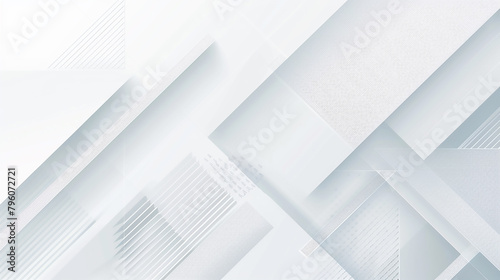 Modern white and light grey square overlapped pattern on background with shadow. white background. Minimal geometric white light background abstract design. Elegant white and grey Background.