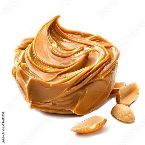 splash peanut butter with peanut seeds isolated on transparent background cutout