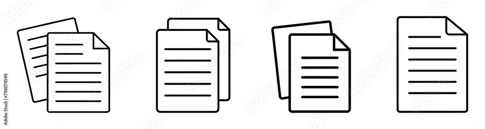 Document line icon. Paper document icons set. File symbol. Vector Document line icon. Paper document icons set. File symbol. Vector