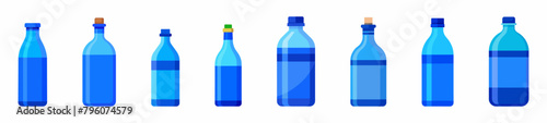 Water bottle flat style set