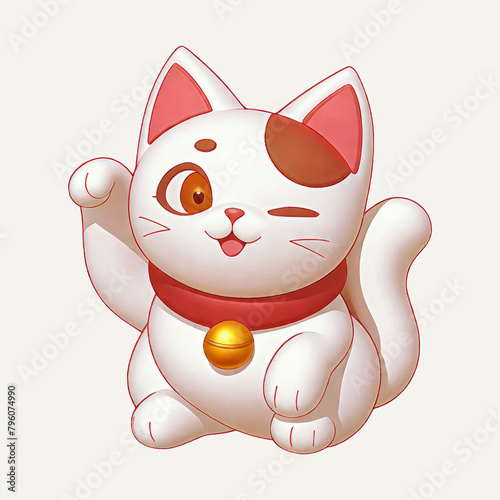 Fortune Cat Cartoon Illustration (ID: 796074990)