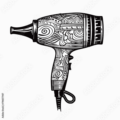 Hairdryer. Vector illustration of a hair dryer.