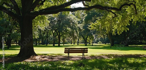 wooden bench in the green area