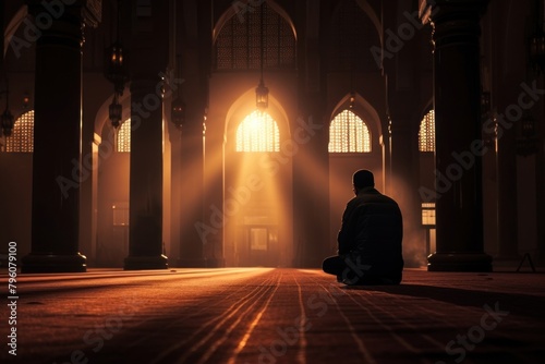 Muslim man praying adult contemplation