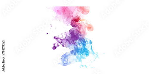 Watercolor painting of an explosion of vibrant and dynamic colors against a white background