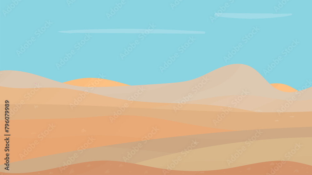 steppes landscape vector flat background