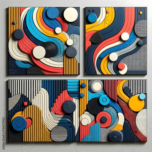 Vibrant Abstract Colorful Plaques Captivating Visuals