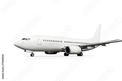 Modern white passenger jetliner isolated