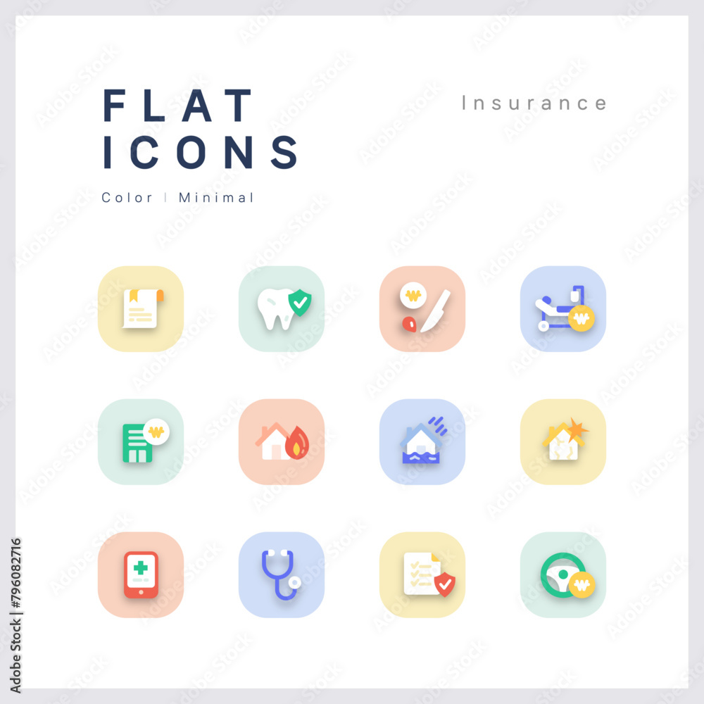 Minimal Flat icon set_insurance02