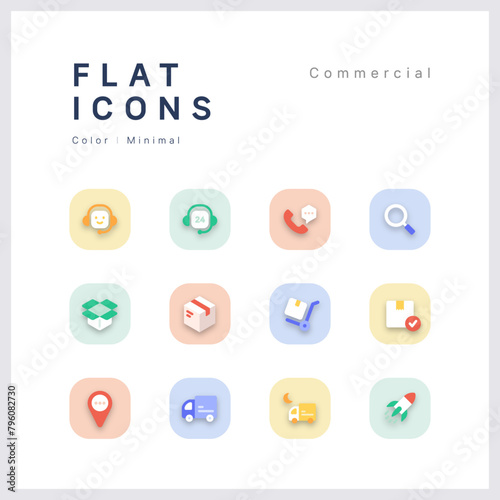 Minimal Flat icon set_commercial02