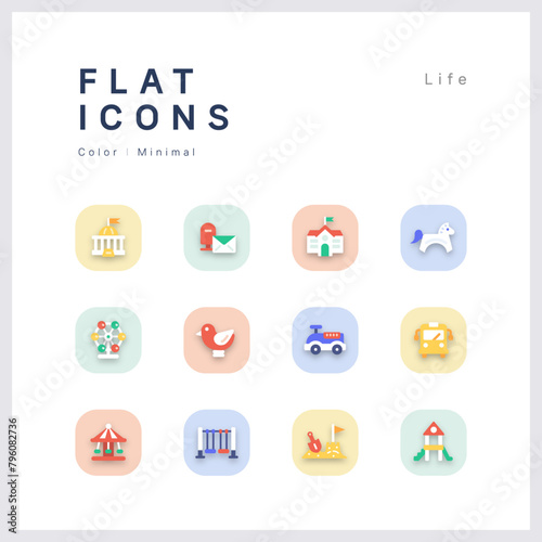 Minimal Flat icon set_kids