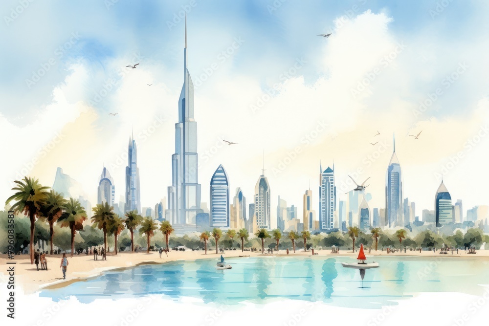 Dubai city architecture landscape cityscape