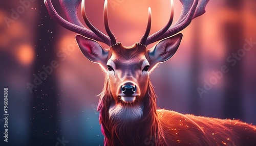"Elegant Emissary: Red Deer's Poise Accentuated by Long Neck"