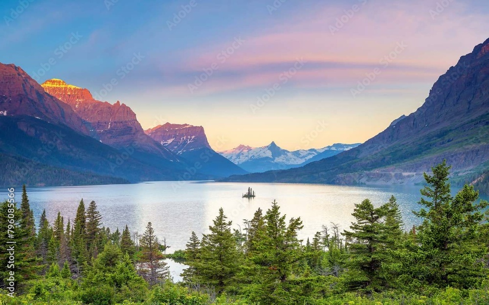 Obraz premium lake and mountains